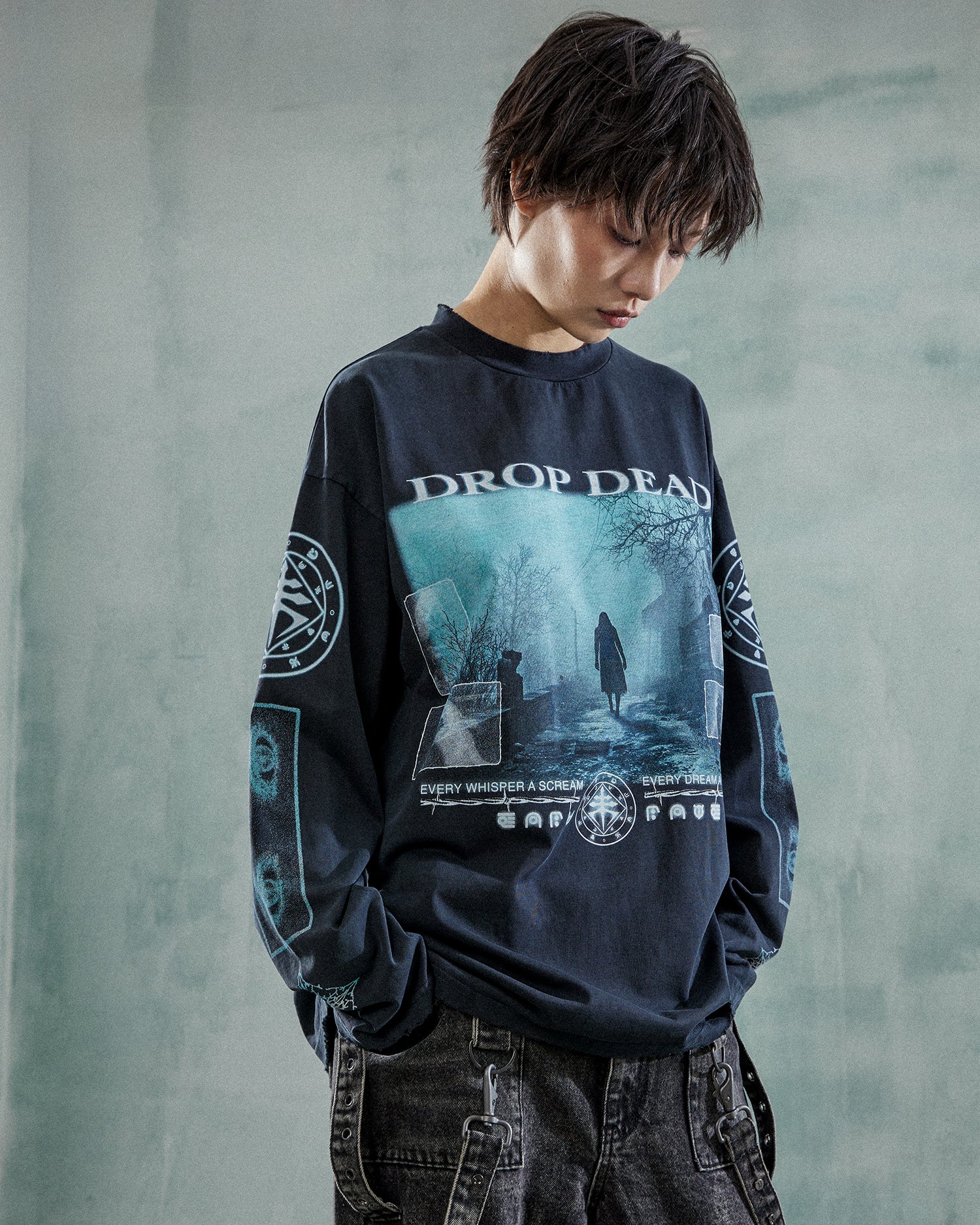 【DEARMINE】Dear Damage Long T-shirt DEARMINE】Dear Damage Long T-shirt (DEARMINE/Tシャツ