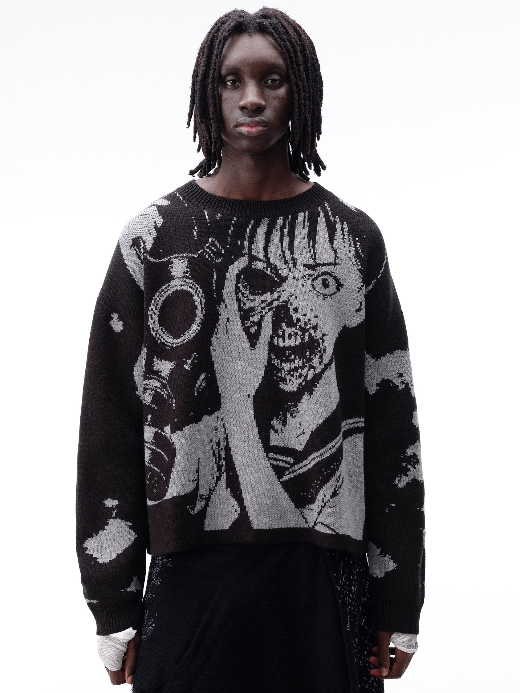 YASHIKI 【22AW】 Satoyuki Knit (OFF BLACK) Yuki Knit Jumper – DROP DEAD CLOTHING