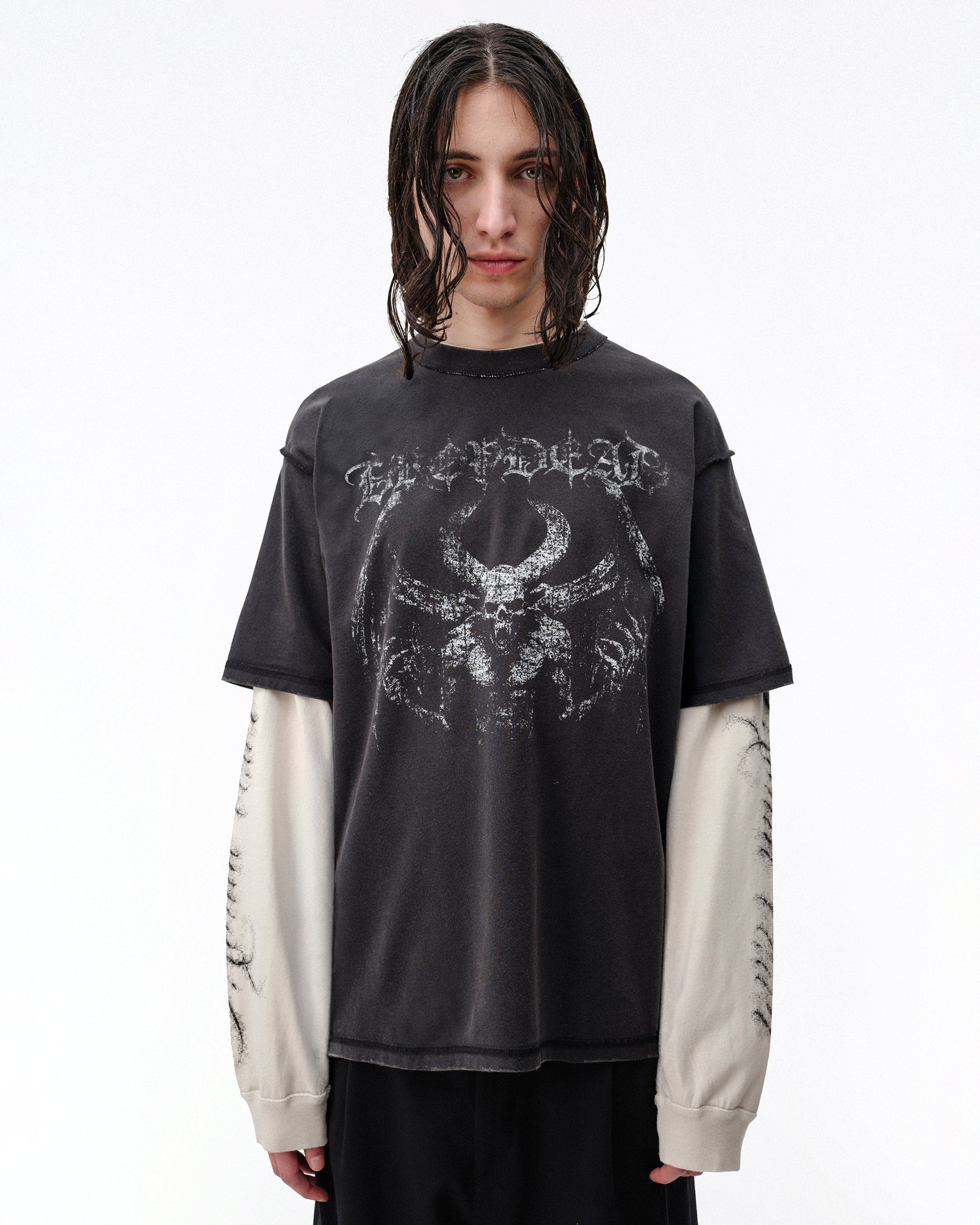 DROPDEAD ドロップデッド レイヤードロンT / ブラック×レッド Boy_Mortal_Vault_Cover.jpg?v=
