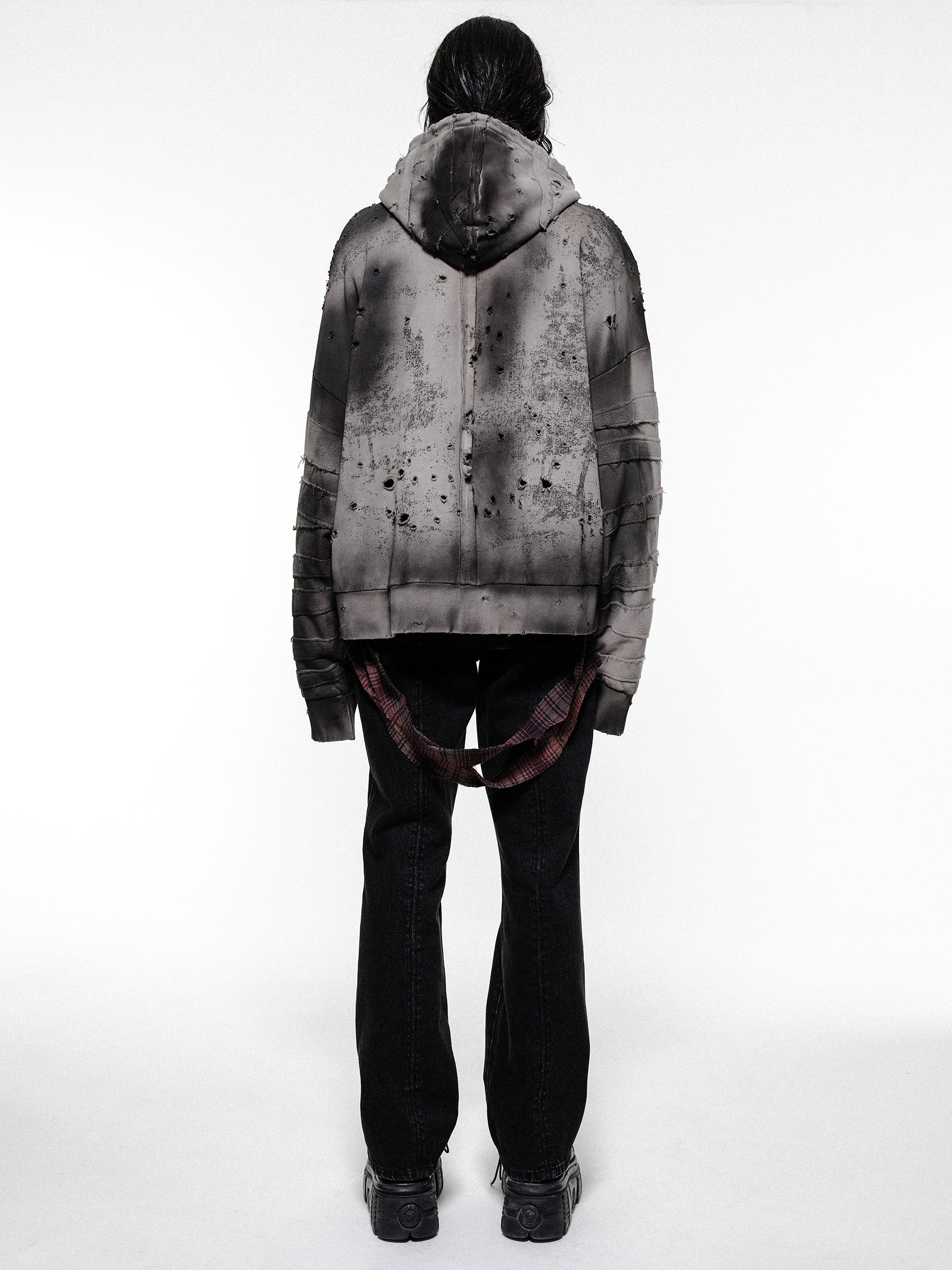 Damaged Zip-Up Hoodie – DROP DEAD CLOTHING
