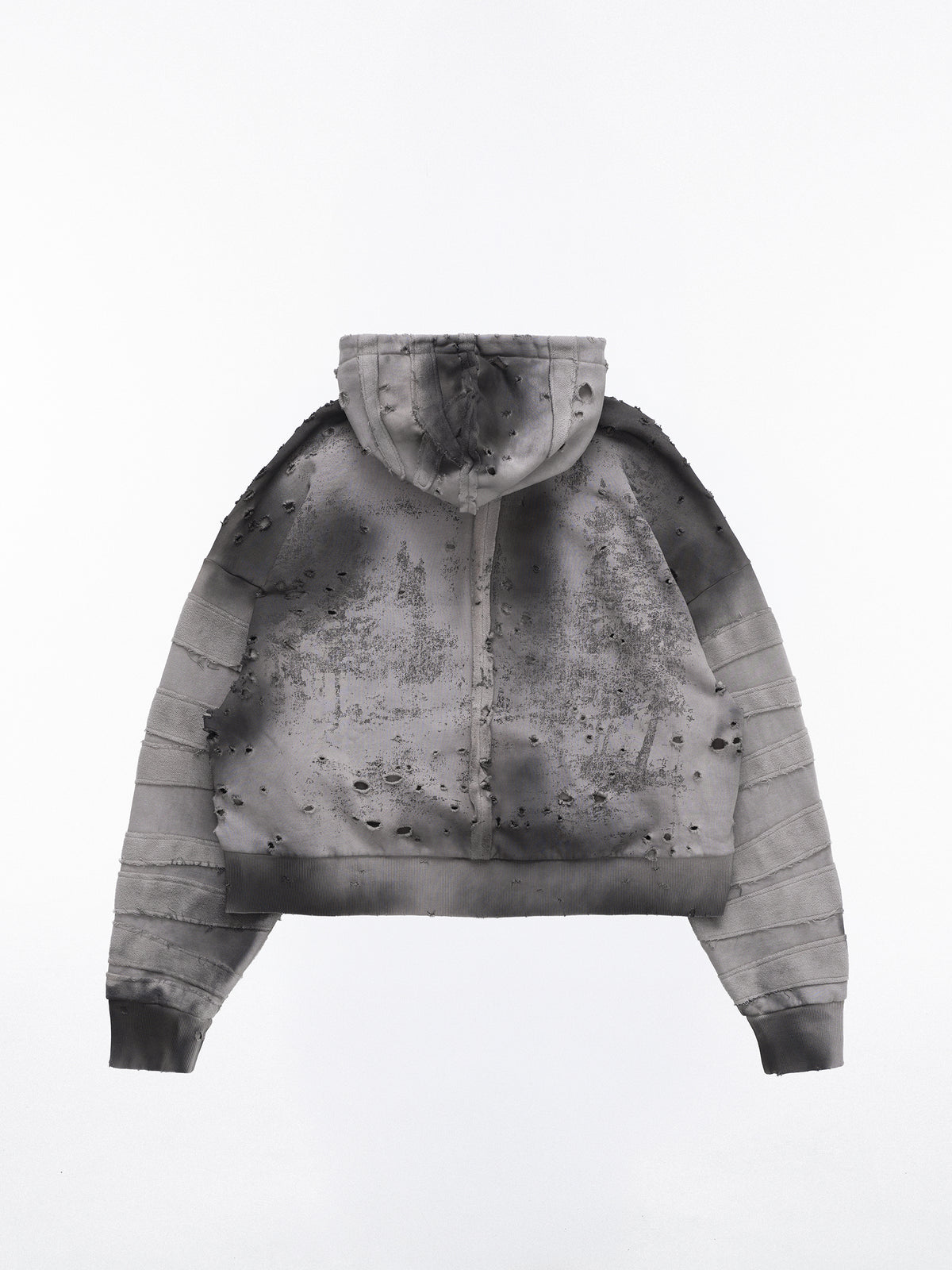 Damaged Zip-Up Hoodie