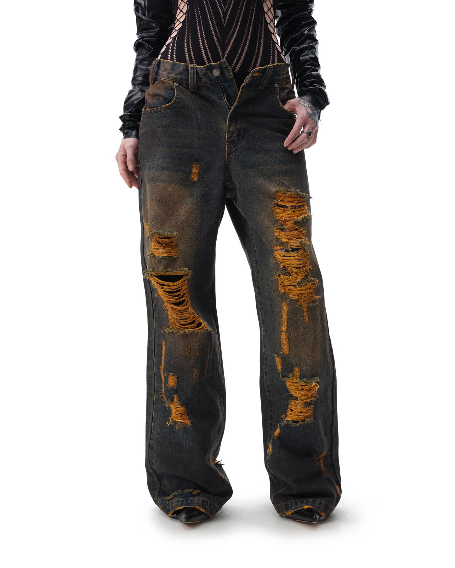 Burnout Brown Jeans