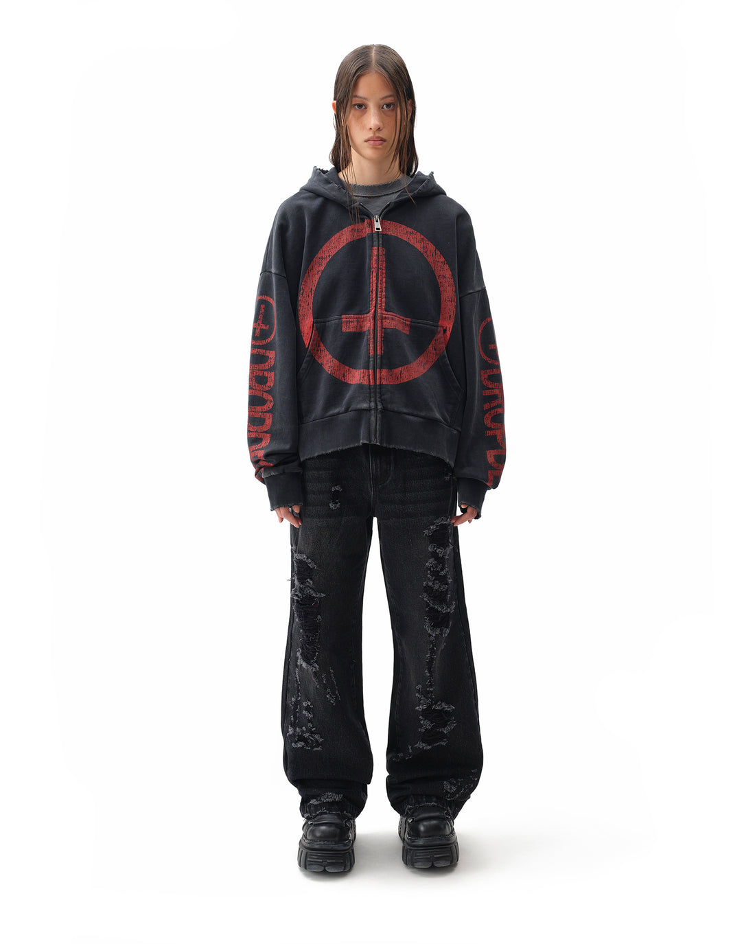 Coma Black Boxy Hoodie