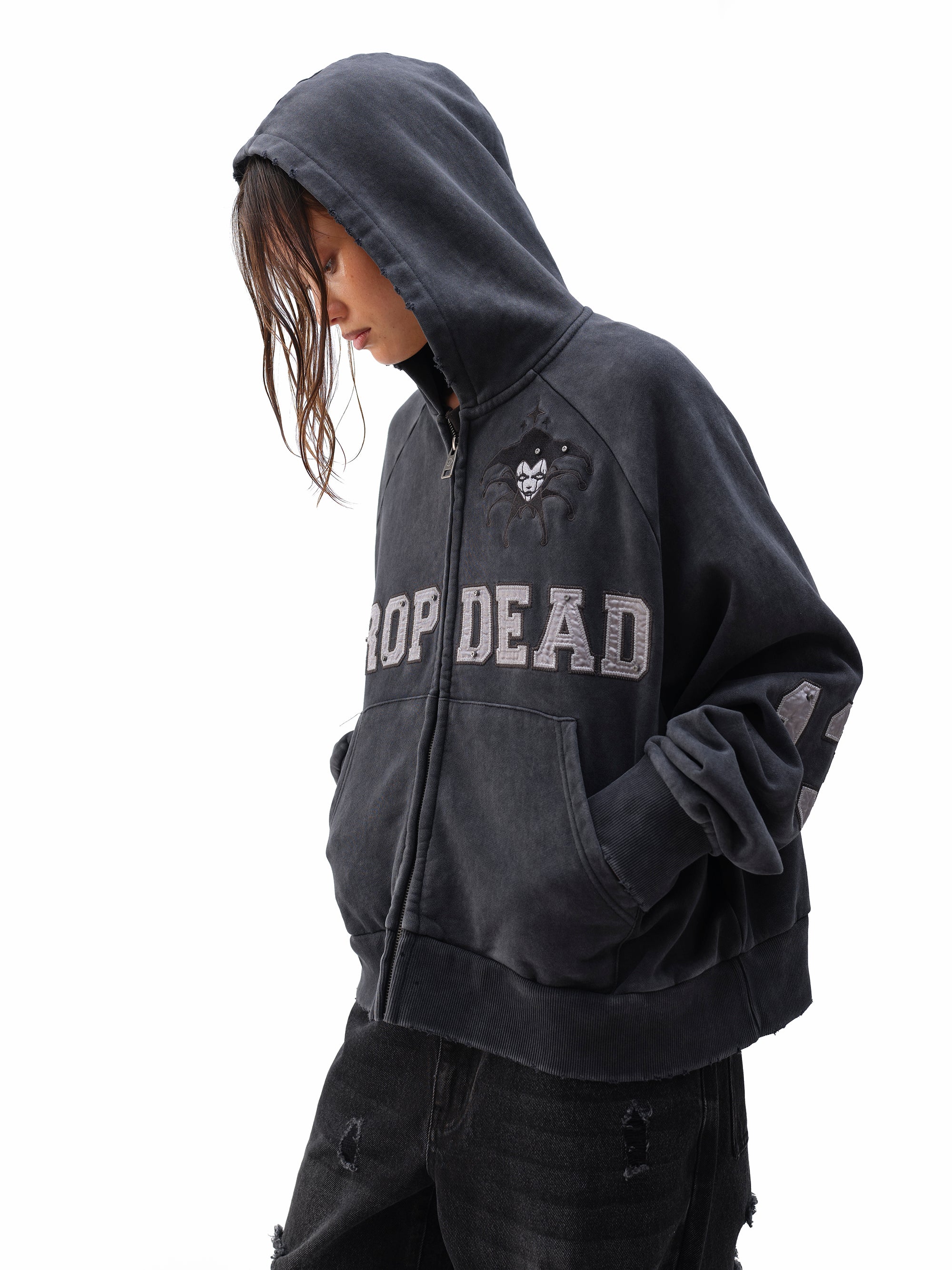 Lucky Zip-Up Hoodie – DROP DEAD CLOTHING