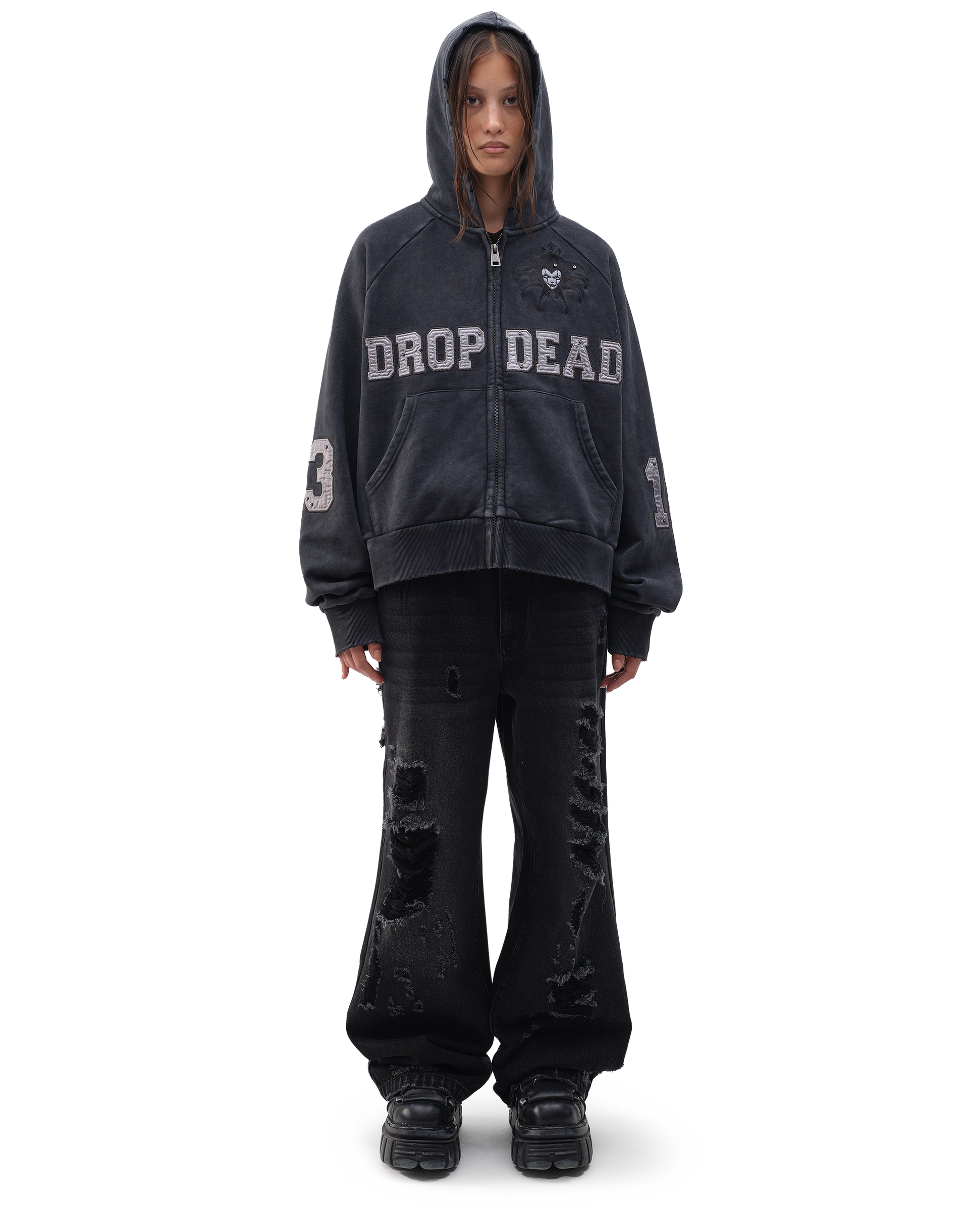 DROPDEAD フーディー Lucky Zip-Up Hoodie – DROP DEAD CLOTHING