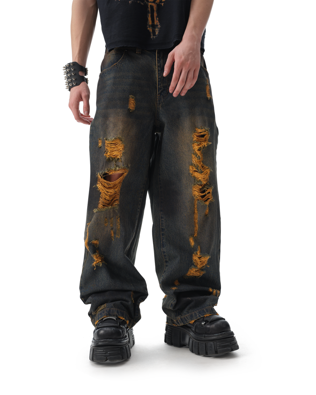 Burnout Brown Jeans