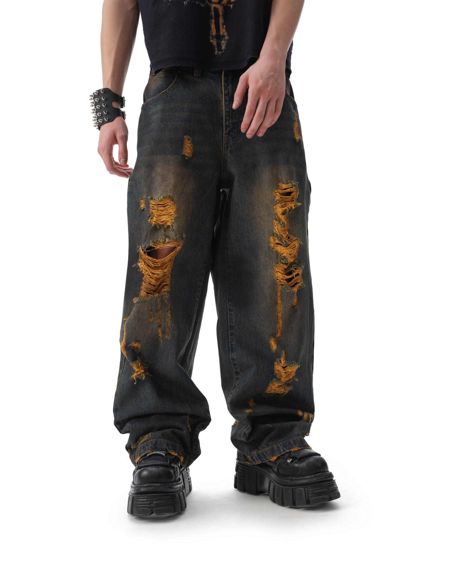 Burnout Brown Jeans